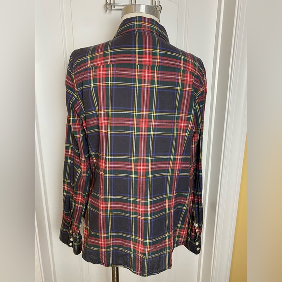 J. Crew Perfect Shirt Plaid Button down Tartan 100% Cotton Womens XL - Picture 3 of 10